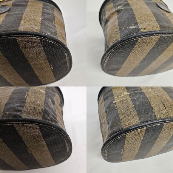 Fendi Vintage FF Vanity Bag in Pequin Stripe with Gold Hardware - Picture 13 of 13